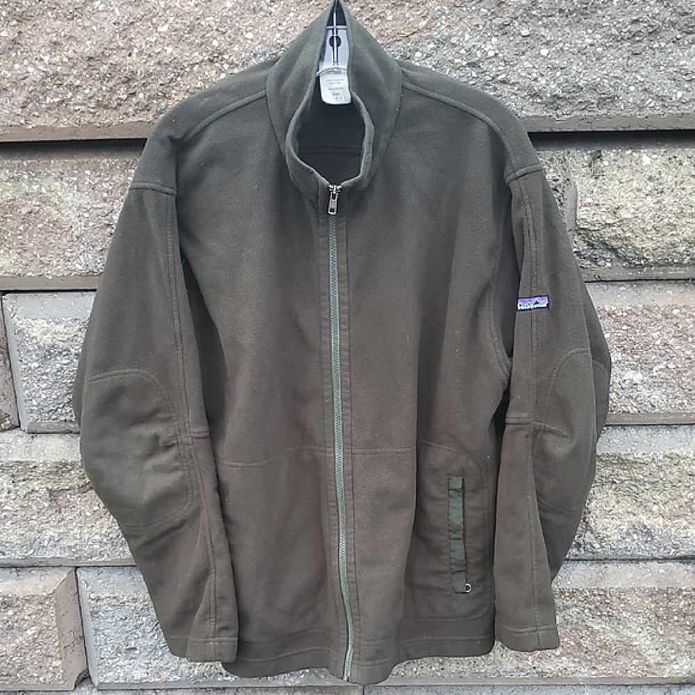 Vintage Patagonia Men's Micro Synchilla Forest Green Jacket Large